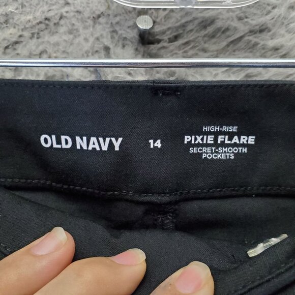 Old Navy Pants Womens 14 Black High-Rise Pixie Flare Full-Length *NWT* - Picture 4 of 12